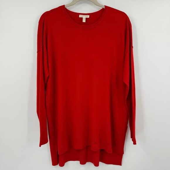 Eileen Fisher Sweaters - Eileen Fisher Red Knit Long Sleeve Tunic Sweater Top M M
